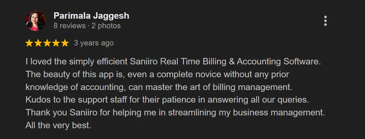 Saniiro customer review 2